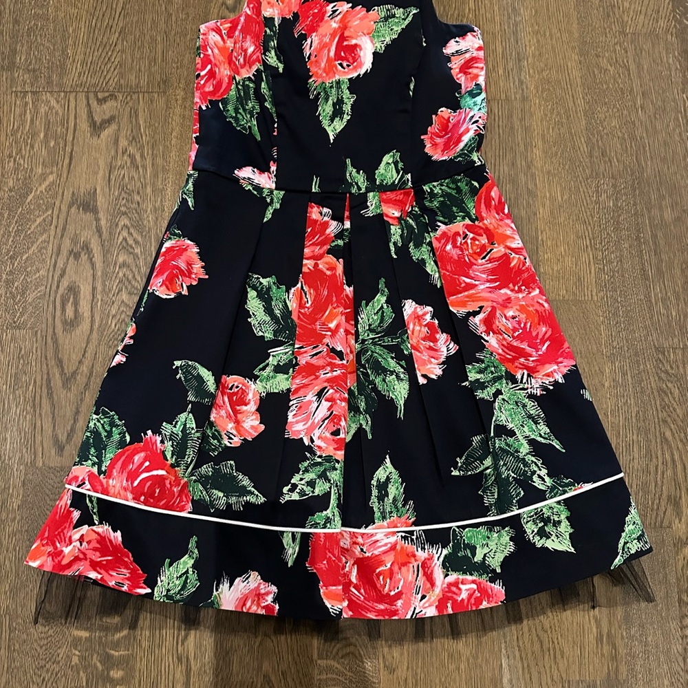 Strapless Floral Fit & Flare Dress – Size 4